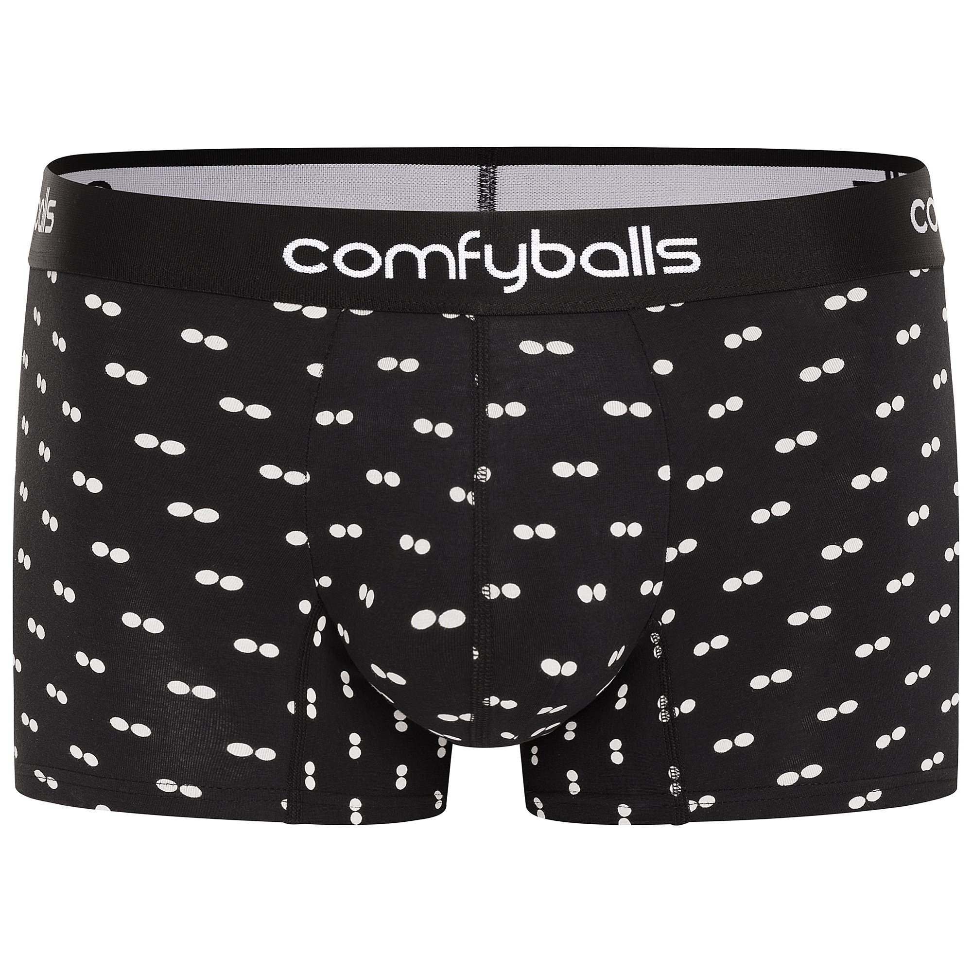 Comfyballs Cotton Regular Black White Boxer Front Comfyballs Cotton Regular Black White Boxer Front