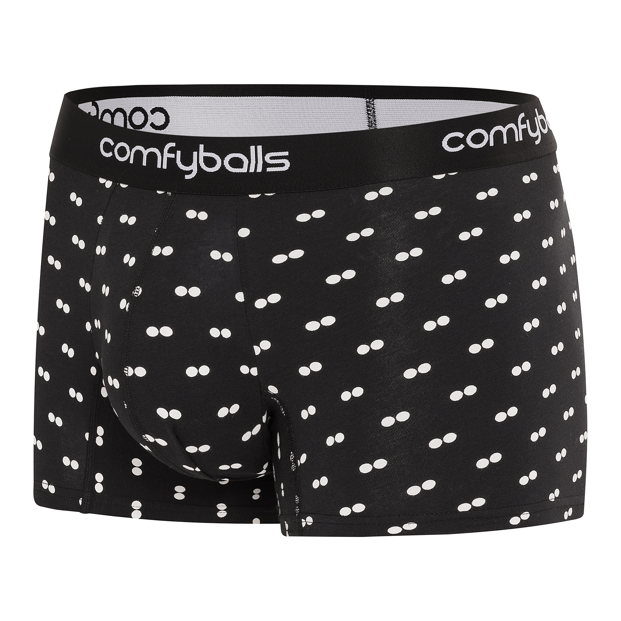 Comfyballs Cotton Regular Black White Boxer Side Comfyballs Cotton Regular Black White Boxer Side