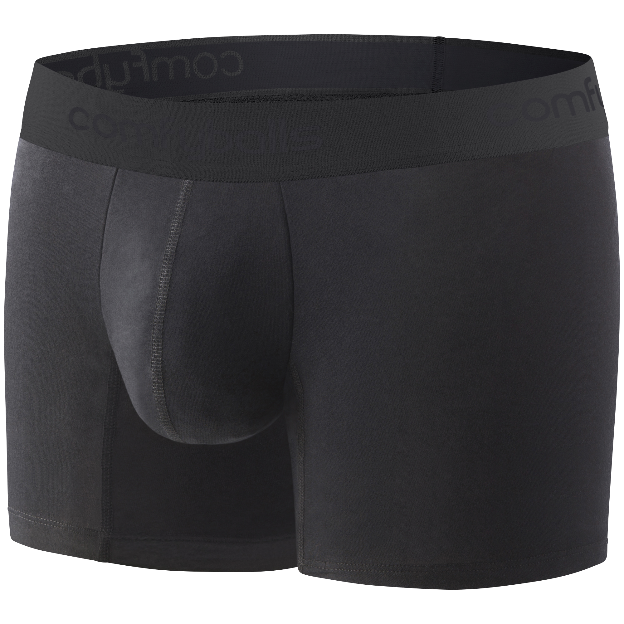Comfyballs Cotton Long Ghost Black Boxer Side