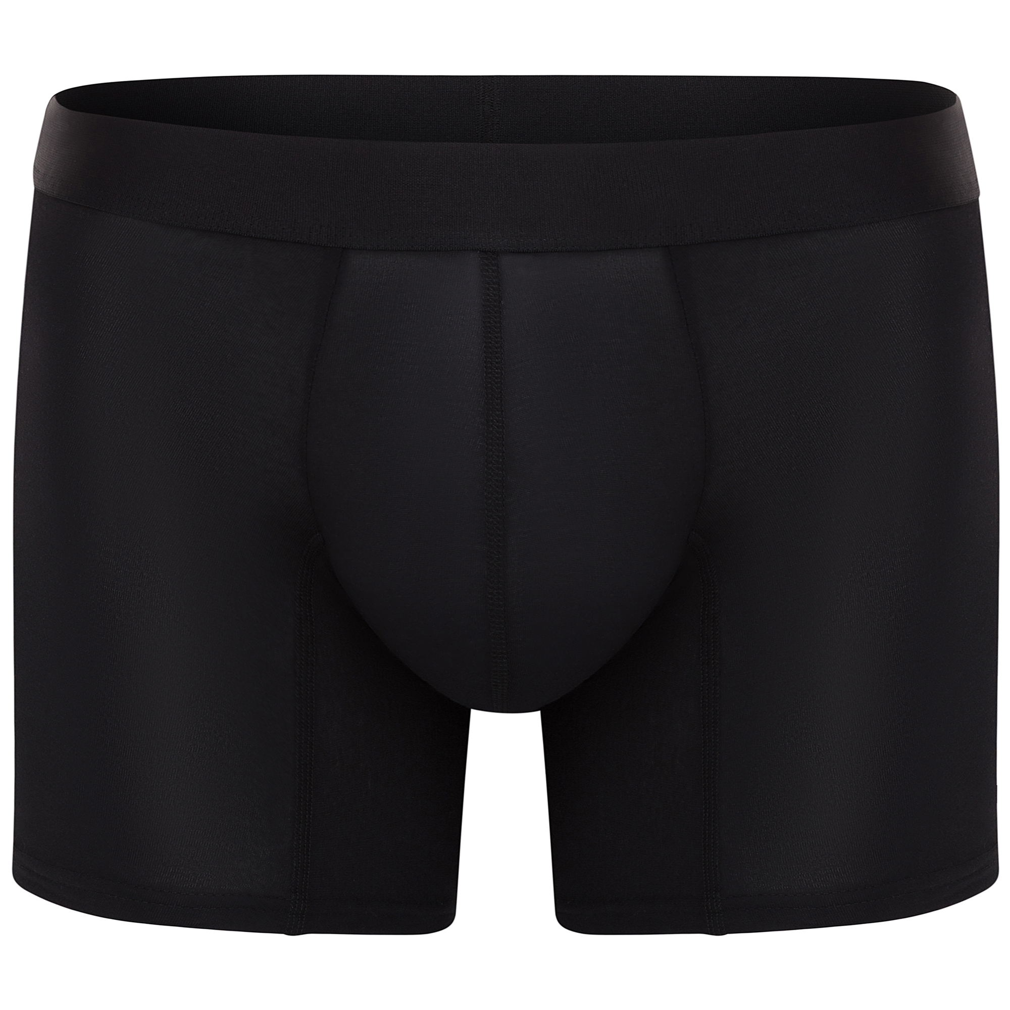 Comfyballs Cotton Long Black No Show Logo Boxer Front