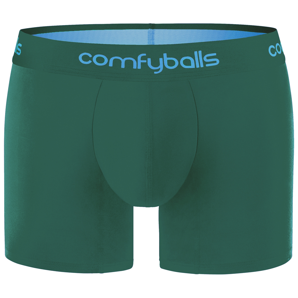 Comfyballs Cotton Long Spruce Green Boxer Front Comfyballs Cotton Long Spruce Green Boxer Front