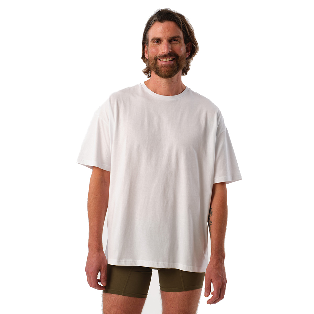 Comfy Oversize Tee – White Smiley Front Comfy Oversize Tee - White Smiley Front