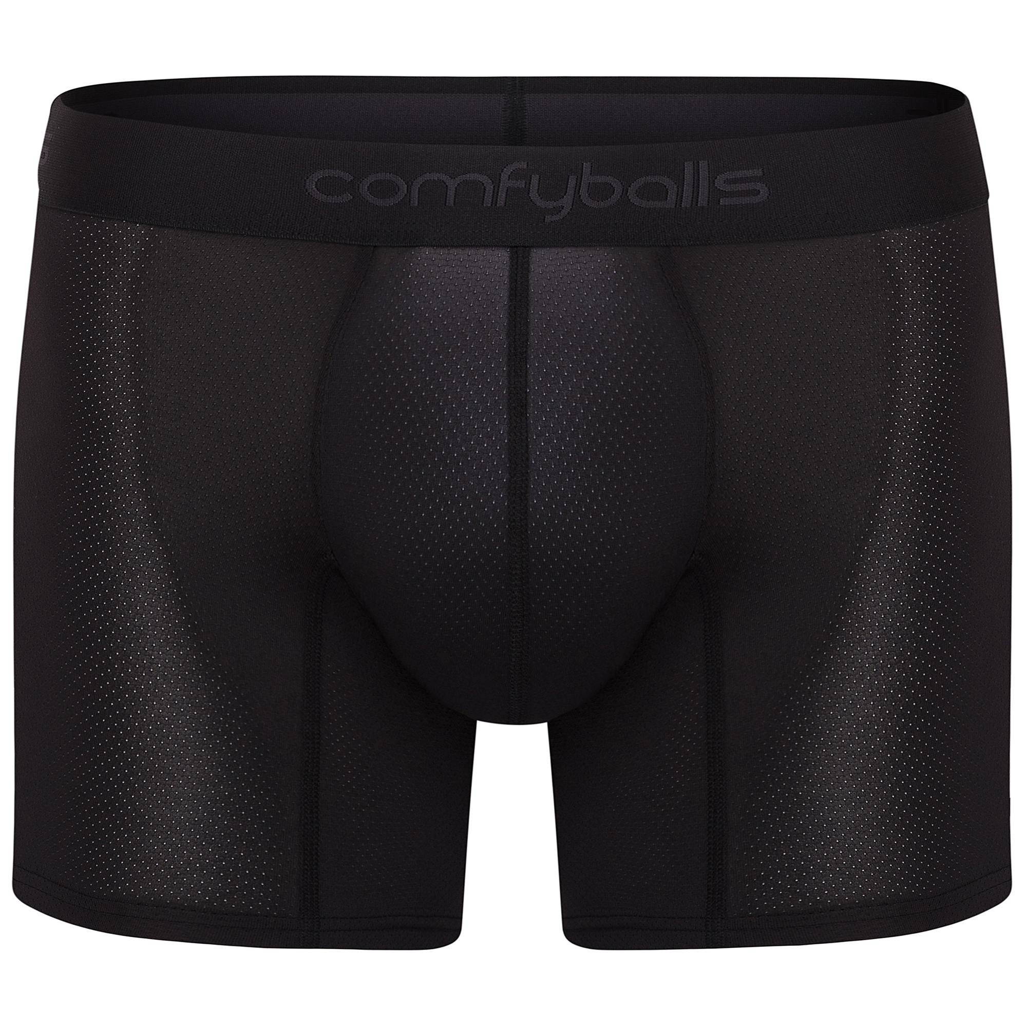 Comfyballs Performance Superlight Long Black Boxer Front Comfyballs Performance Superlight Long Black Boxer Front